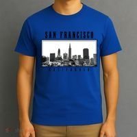 San Francisco Vintage Skyline California San Francisco Gift T-Shirt thumb 3