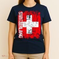 SWITZERLAND Flag Vintage Distressed SWISS T-Shirt thumb 4