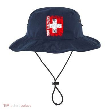 SWITZERLAND Flag Vintage Distressed SWISS Bucket Hat
