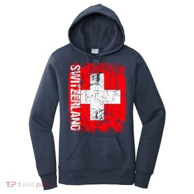 SWITZERLAND Flag Vintage Distressed SWISS Women's Hoodie