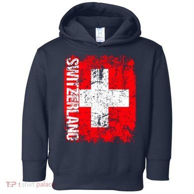 SWITZERLAND Flag Vintage Distressed SWISS Toddler Hoodie