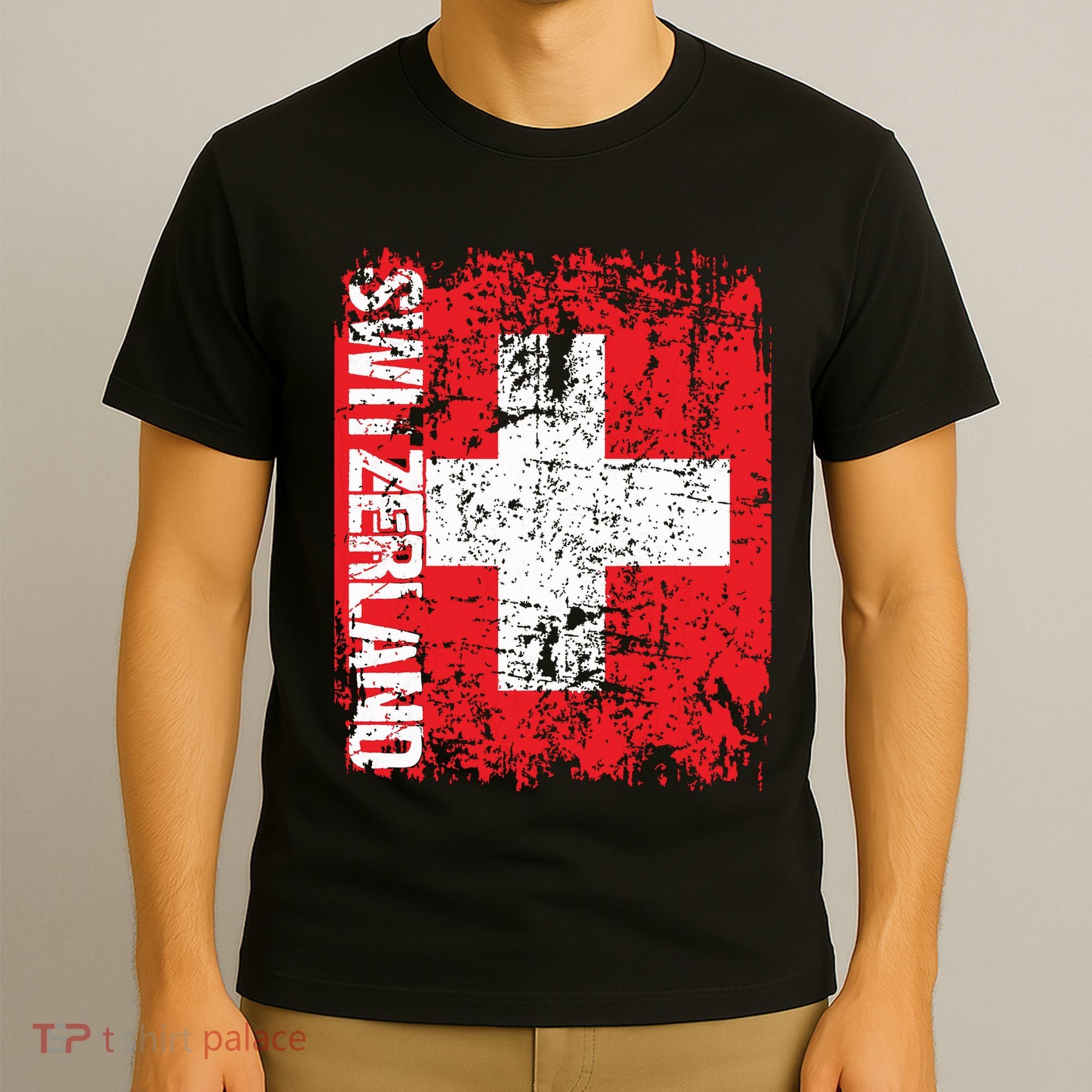 Switzerland Flag Vintage Distressed Swiss T-Shirt