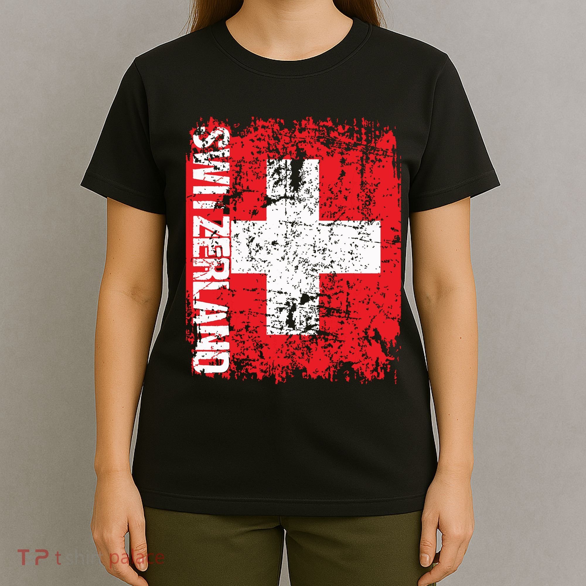Switzerland Flag Vintage Distressed Swiss T-Shirt