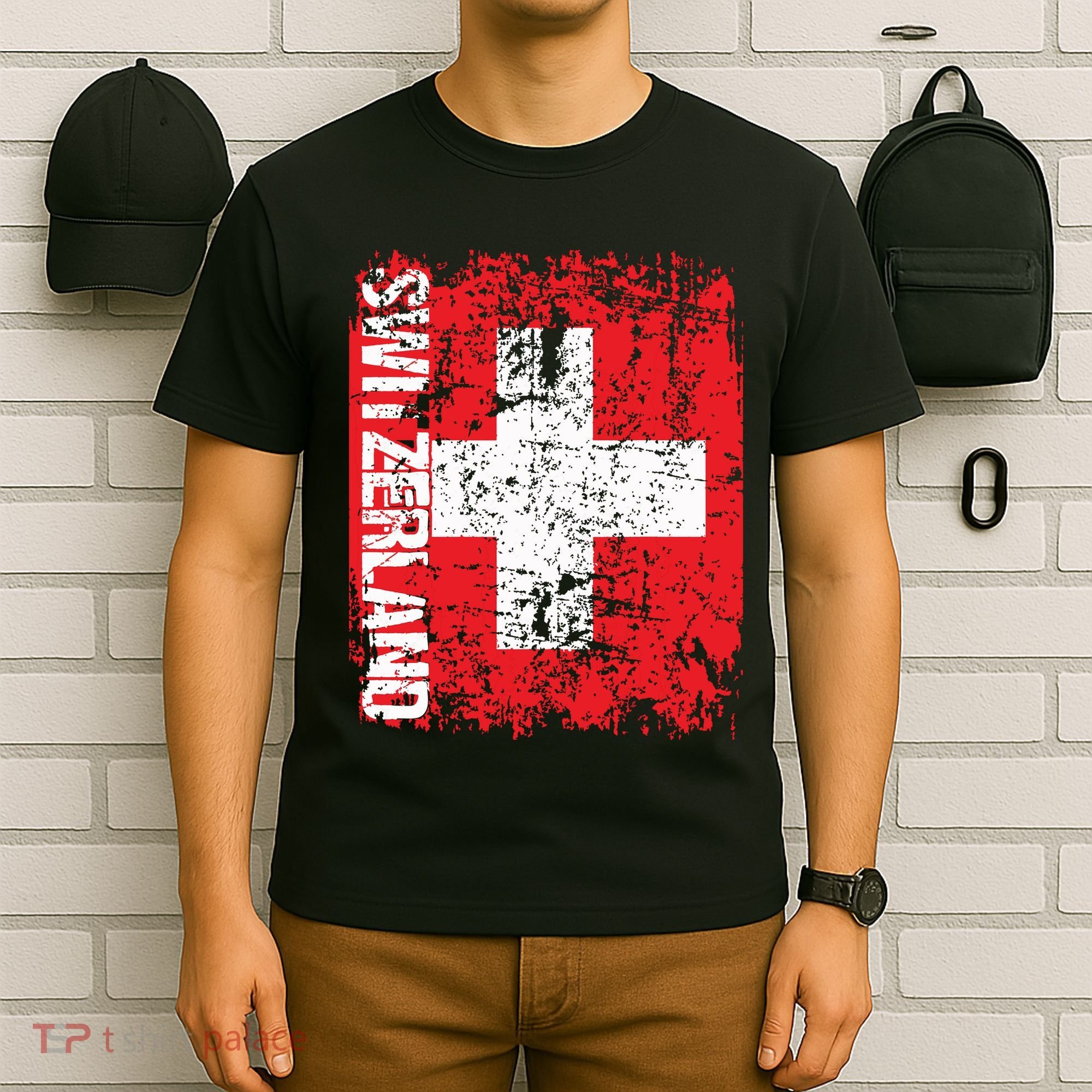 Switzerland Flag Vintage Distressed Swiss T-Shirt