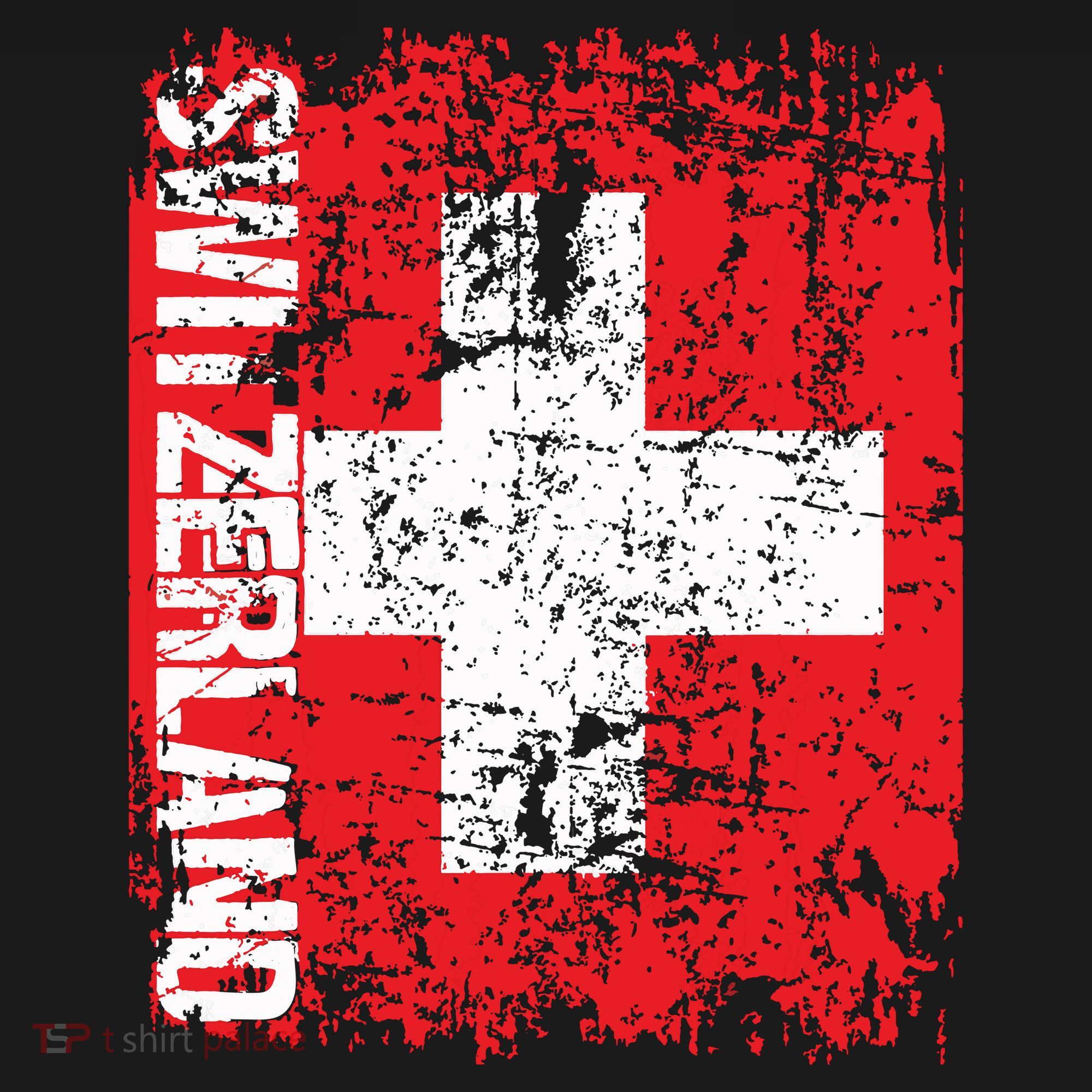 Switzerland Flag Vintage Distressed Swiss T-Shirt