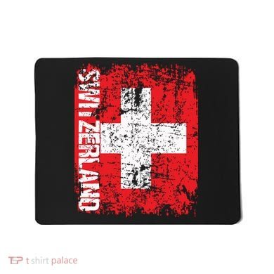 Switzerland Flag Vintage Distressed Swiss Mousepad