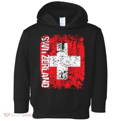 Switzerland Flag Vintage Distressed Swiss Toddler Hoodie