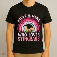 Stingray Fish Vintage Retro Just A Girl Who Loves Stingrays T-Shirt thumb 3
