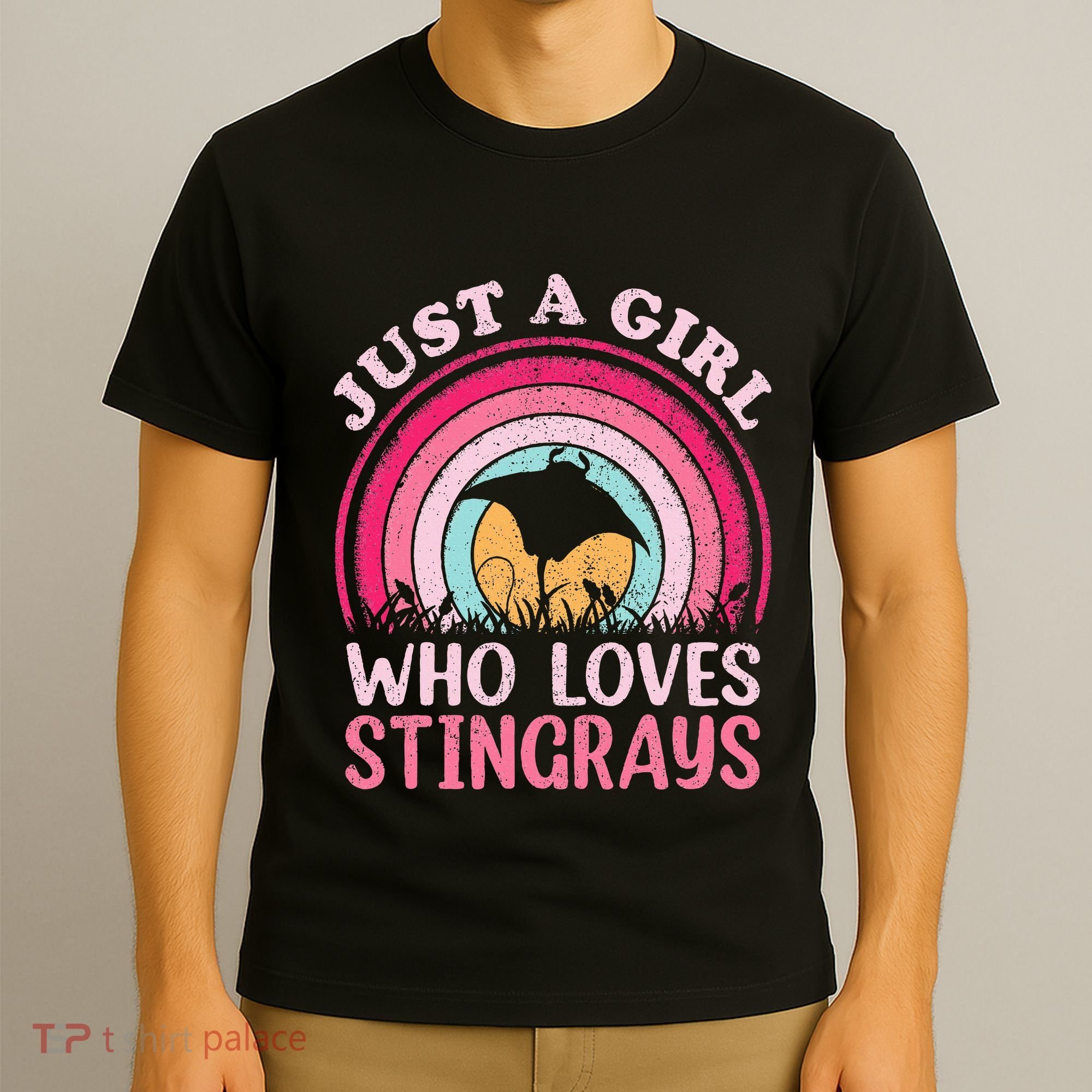 Stingray Fish Vintage Retro Just A Girl Who Loves Stingrays T-Shirt
