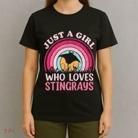 Stingray Fish Vintage Retro Just A Girl Who Loves Stingrays T-Shirt thumb 4