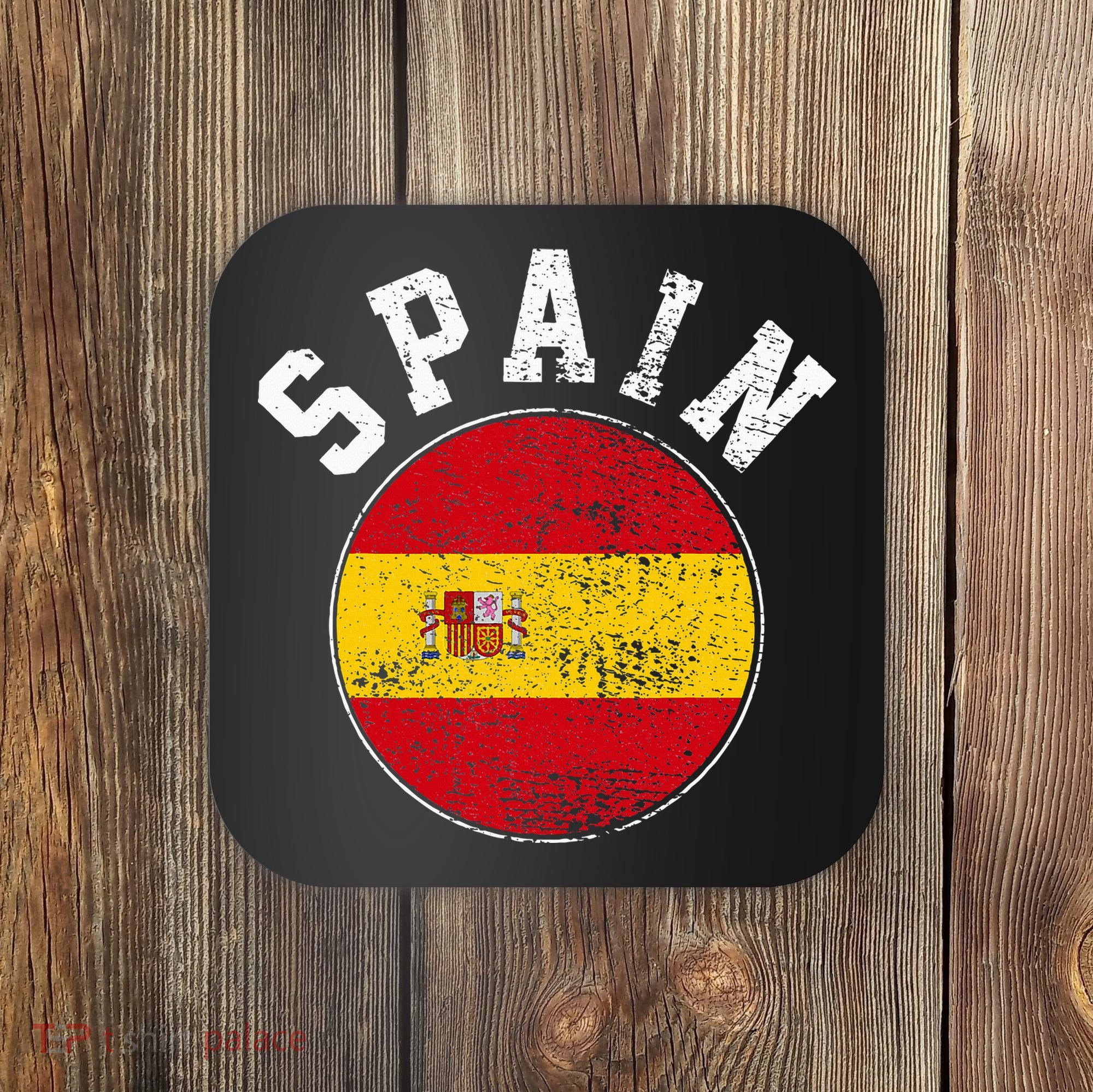 Spain Flag Vintage Coaster