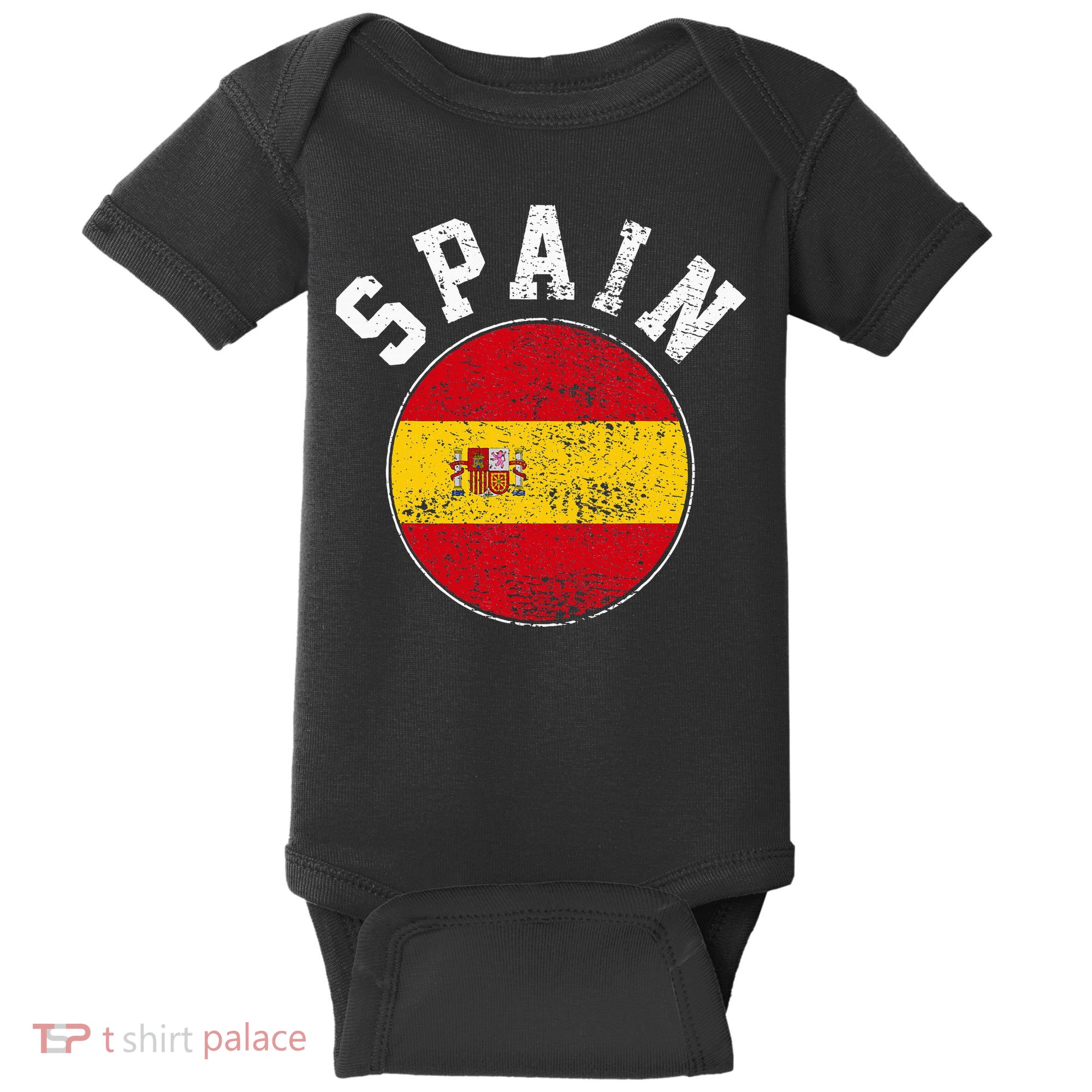 Spain Flag Vintage Baby Bodysuit