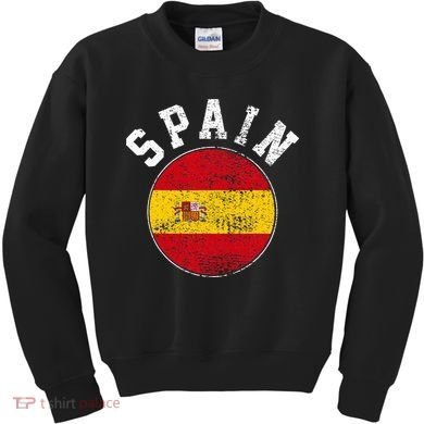 Spain Flag Vintage Kids Sweatshirt