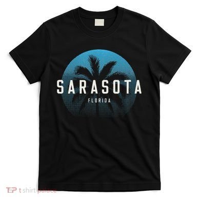 Sarasota Fl Vintage Palm Tree Beach Design T-Shirt