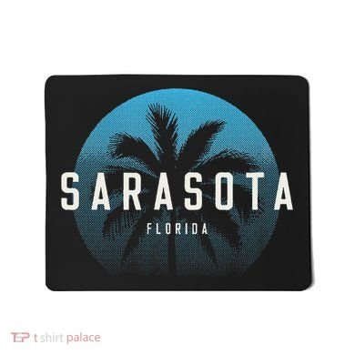 Sarasota Fl Vintage Palm Tree Beach Design Mousepad