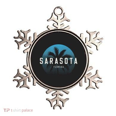 Sarasota Fl Vintage Palm Tree Beach Design Ornament
