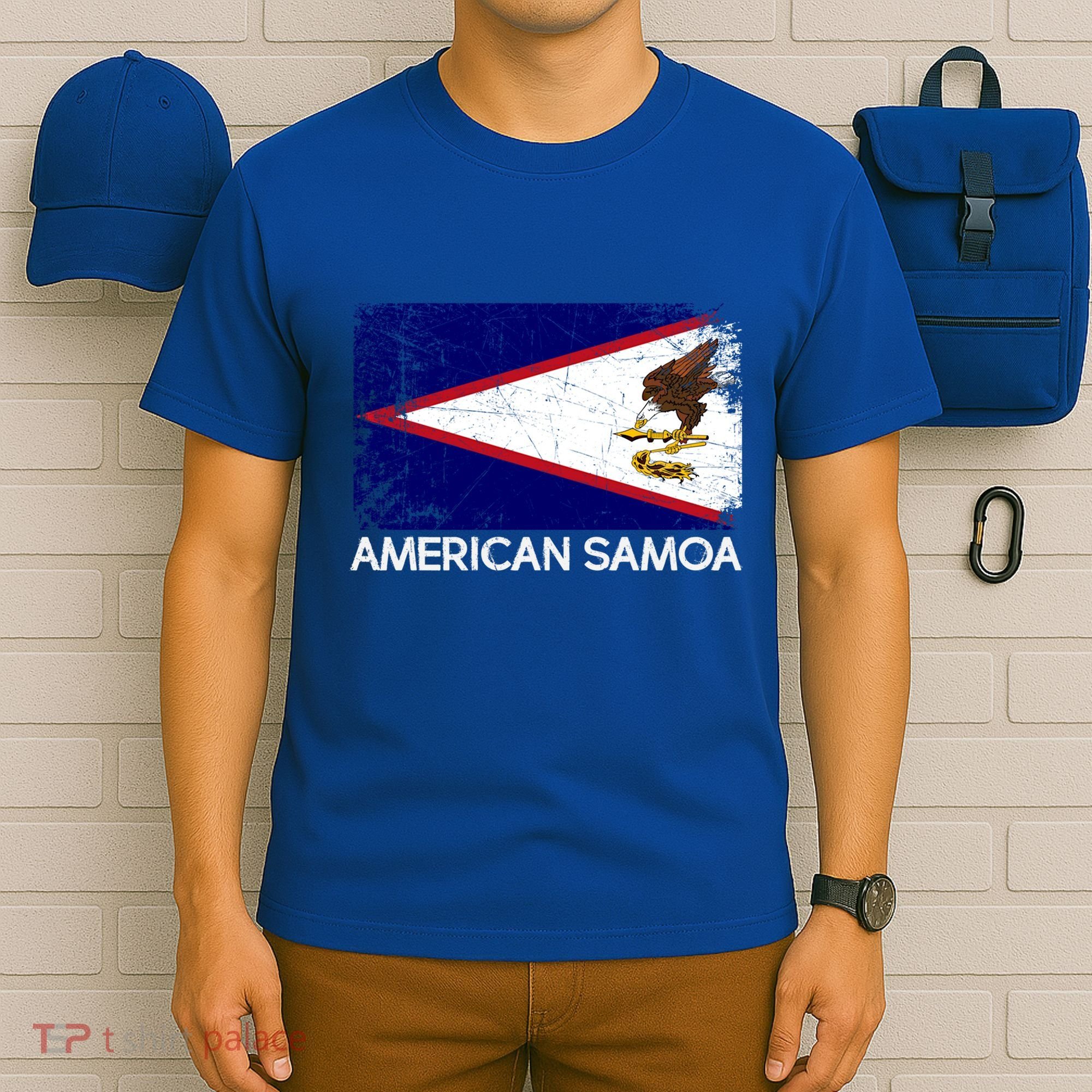 Samoan Flag Vintage Made In American Samoa Gift T-Shirt