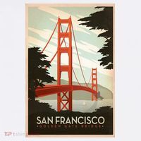 San Francisco Vintage Travel Poster T-Shirt thumb 7