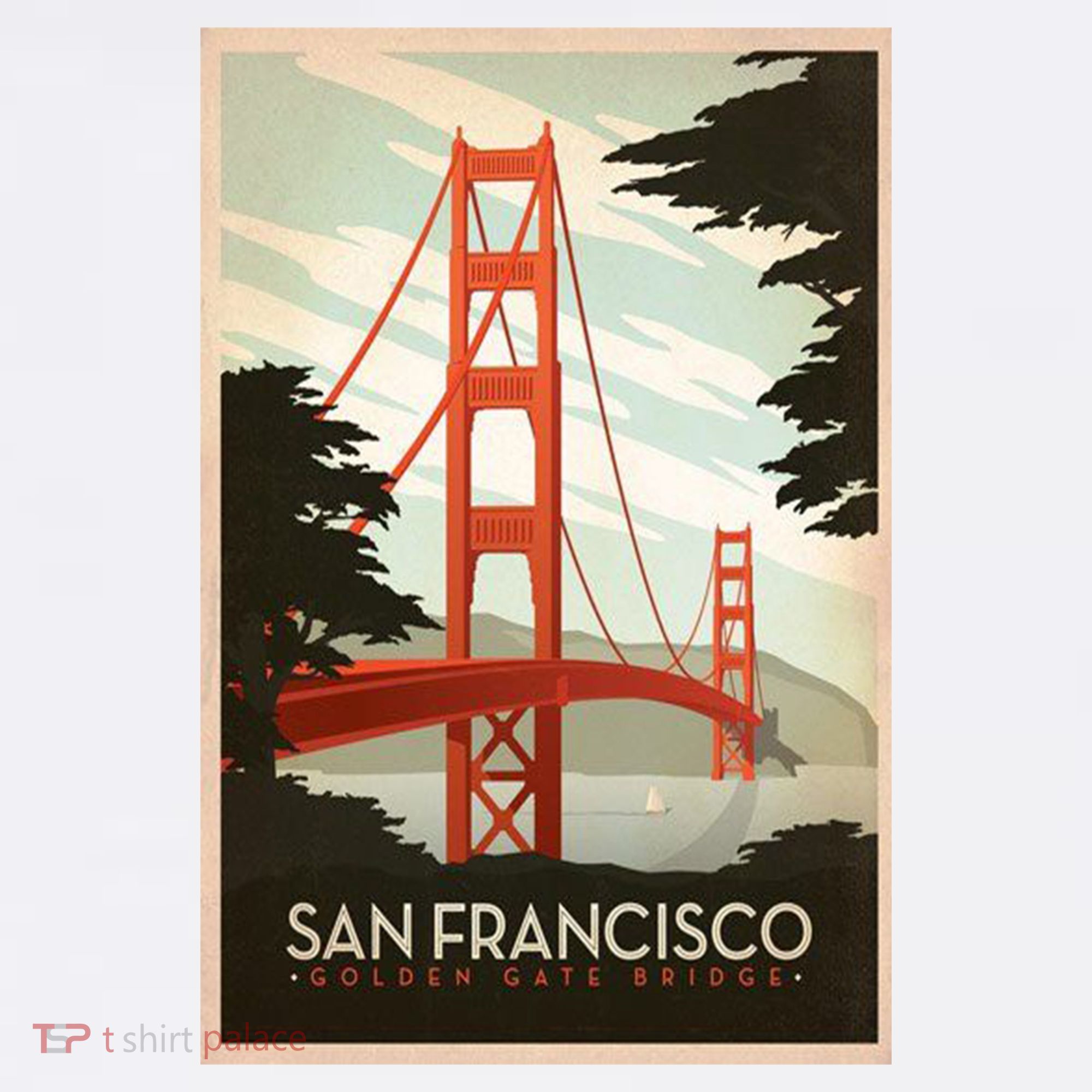 San Francisco Vintage Travel Poster T-Shirt