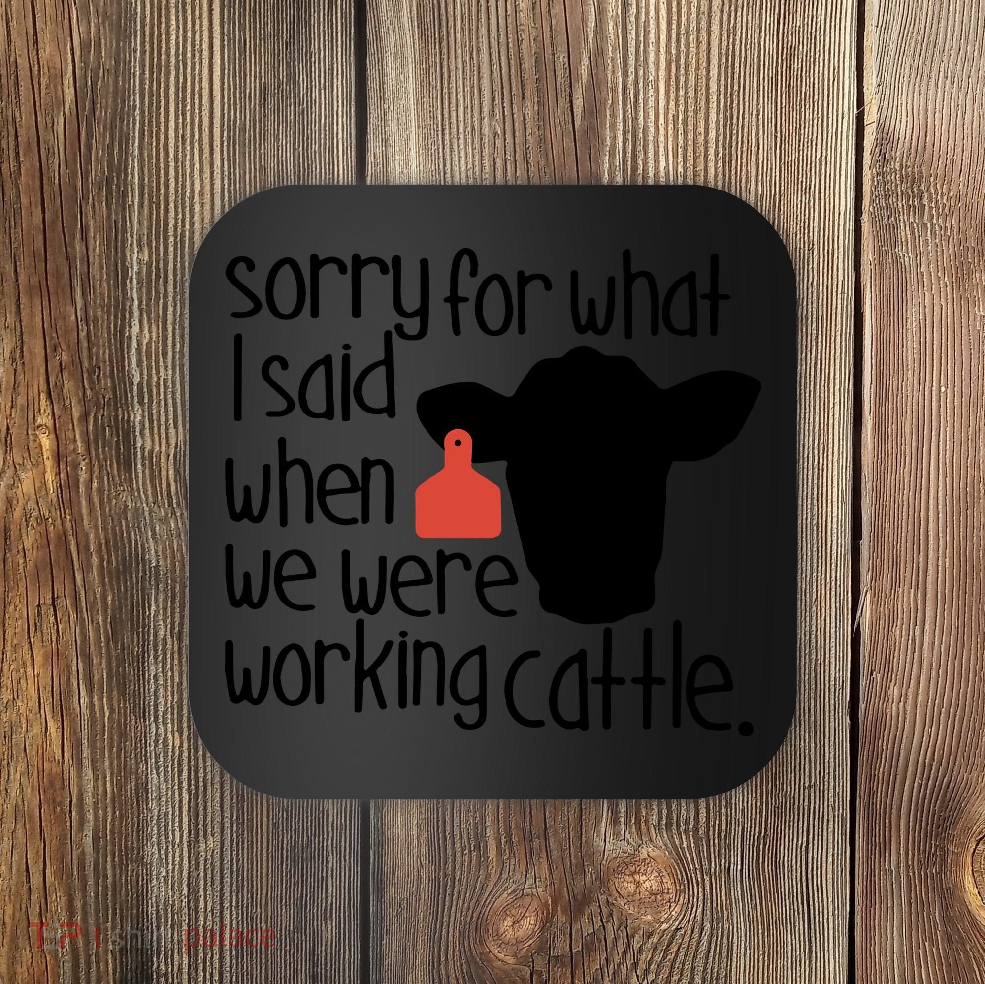 Sorry For What I Said When We Were Working Cattle Farm Coaster
