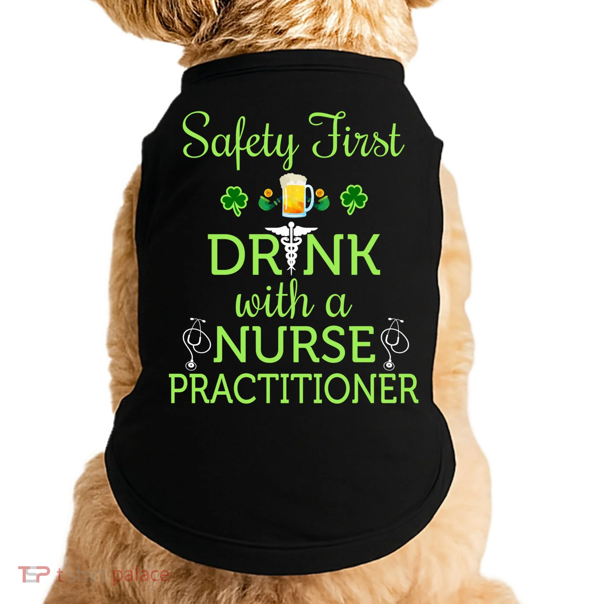 Safety First With A Nurse Practitioner Nursing Pun Gift Doggie Tank