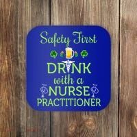 Safety First With A Nurse Practitioner Nursing Pun Gift Coaster thumb 0