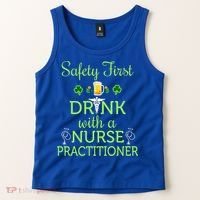 Safety First With A Nurse Practitioner Nursing Pun Gift Tank Top thumb 2