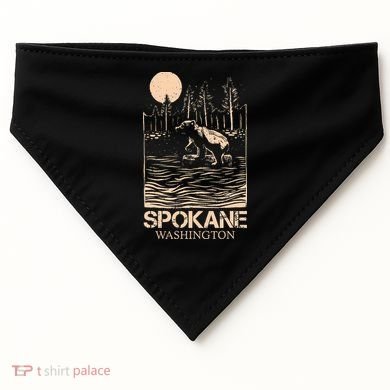 Spokane Falls Washington Waterfall River USA-Made Doggie Bandana