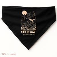 Spokane Falls Washington Waterfall River USA-Made Doggie Bandana thumb 0