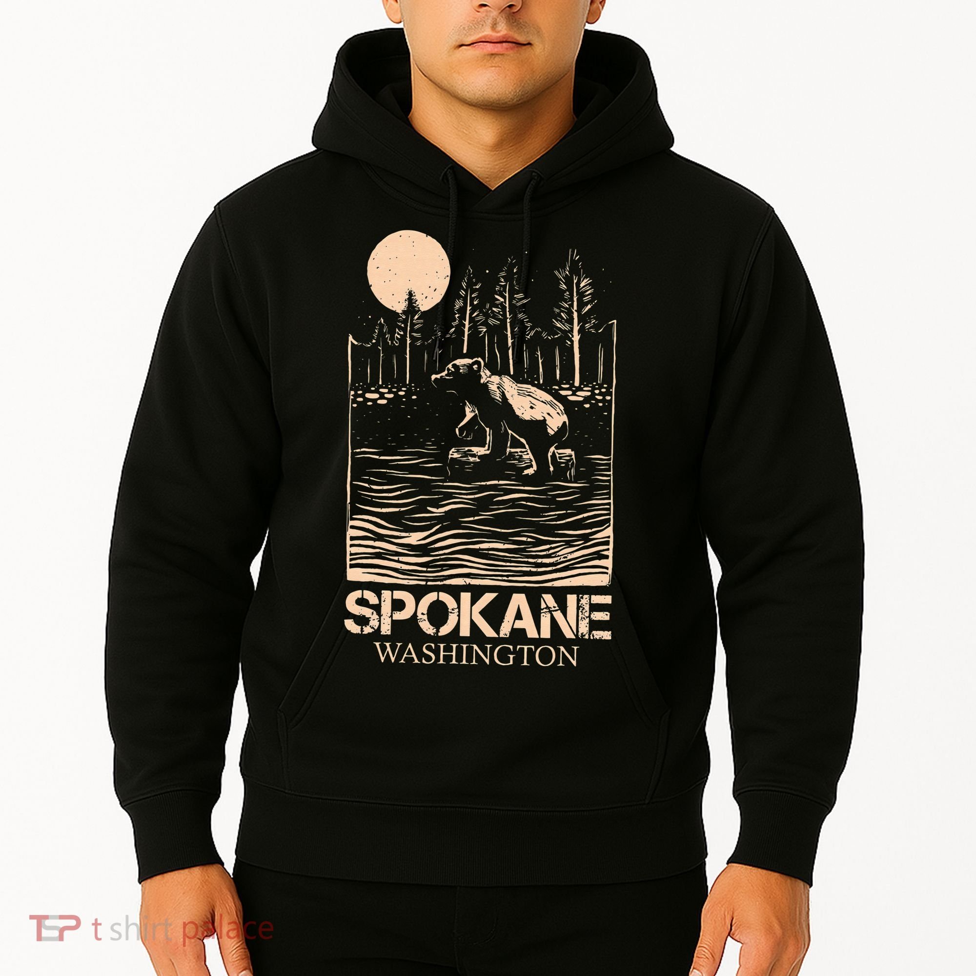 Spokane Falls Washington Waterfall River Hoodie