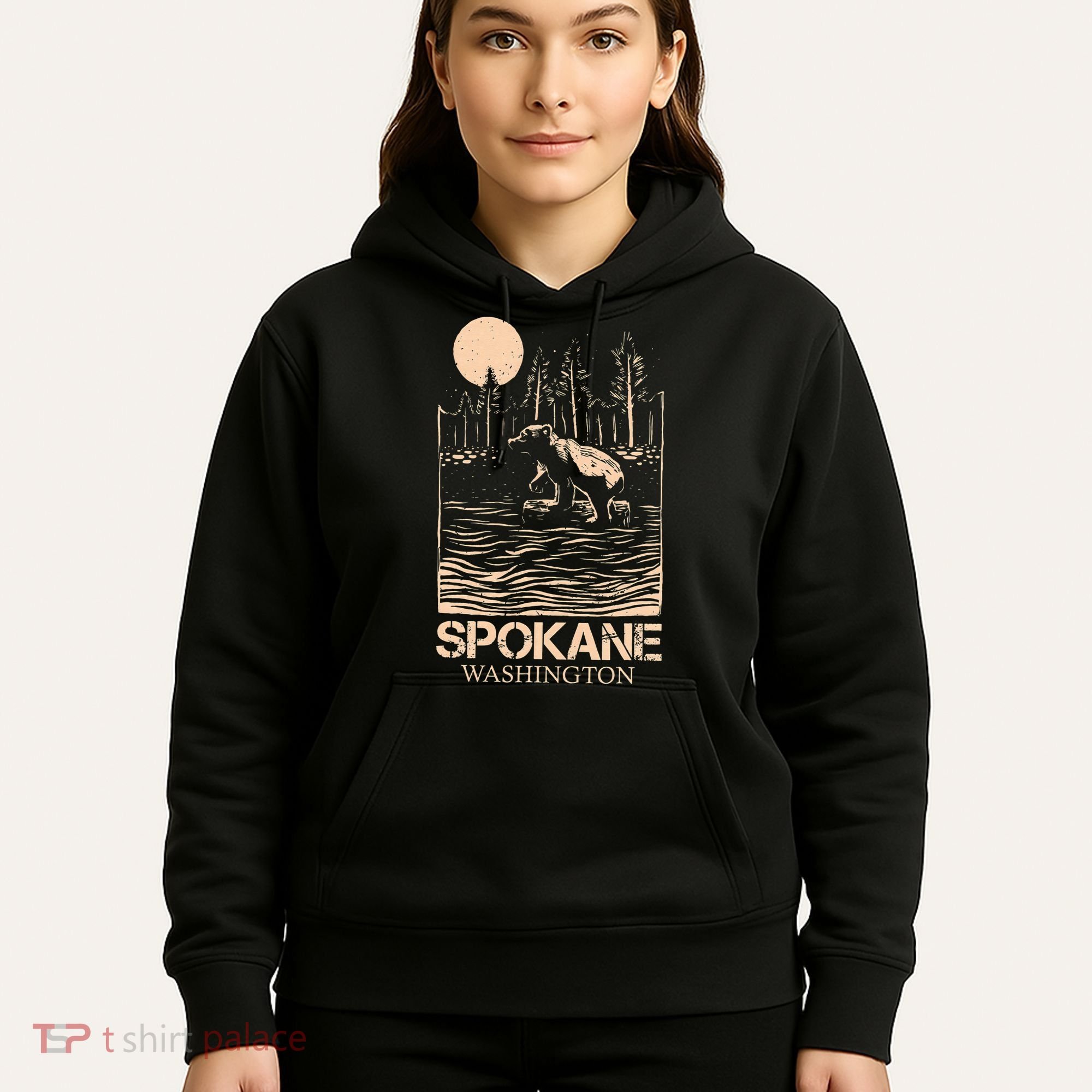 Spokane Falls Washington Waterfall River Hoodie