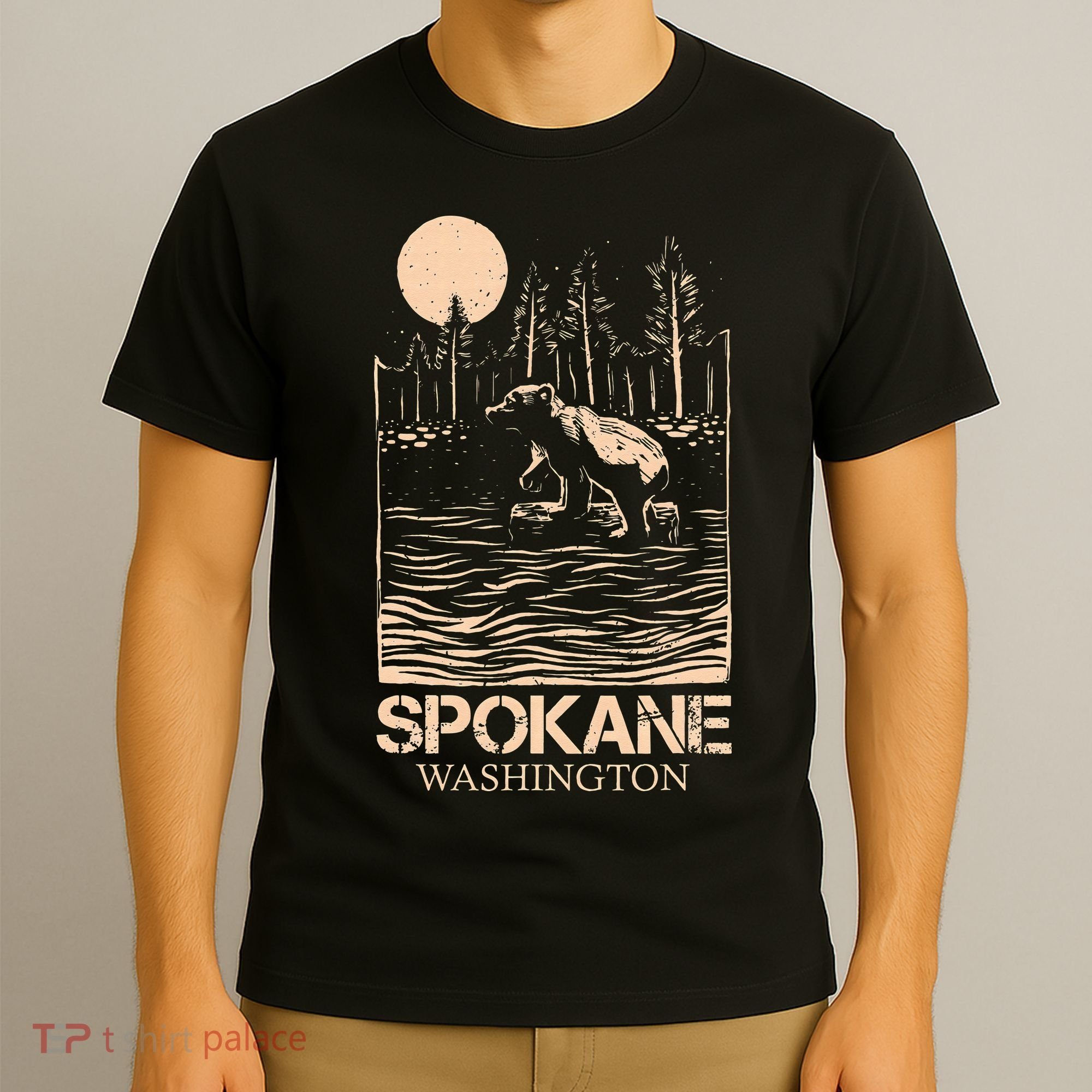 Spokane Falls Washington Waterfall River T-Shirt