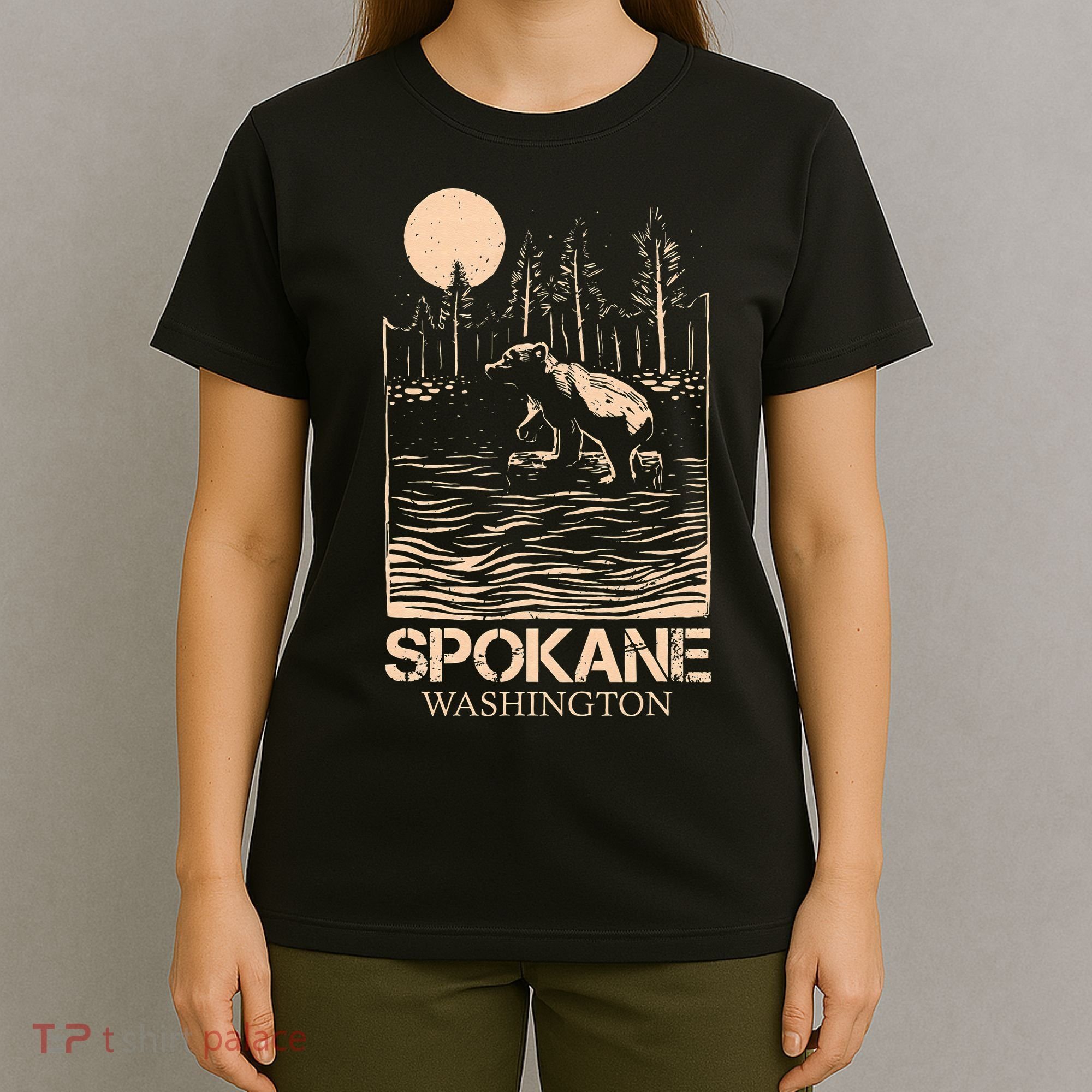 Spokane Falls Washington Waterfall River T-Shirt