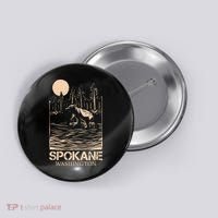 Spokane Falls Washington Waterfall River Button thumb 0
