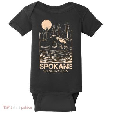 Spokane Falls Washington Waterfall River Baby Bodysuit