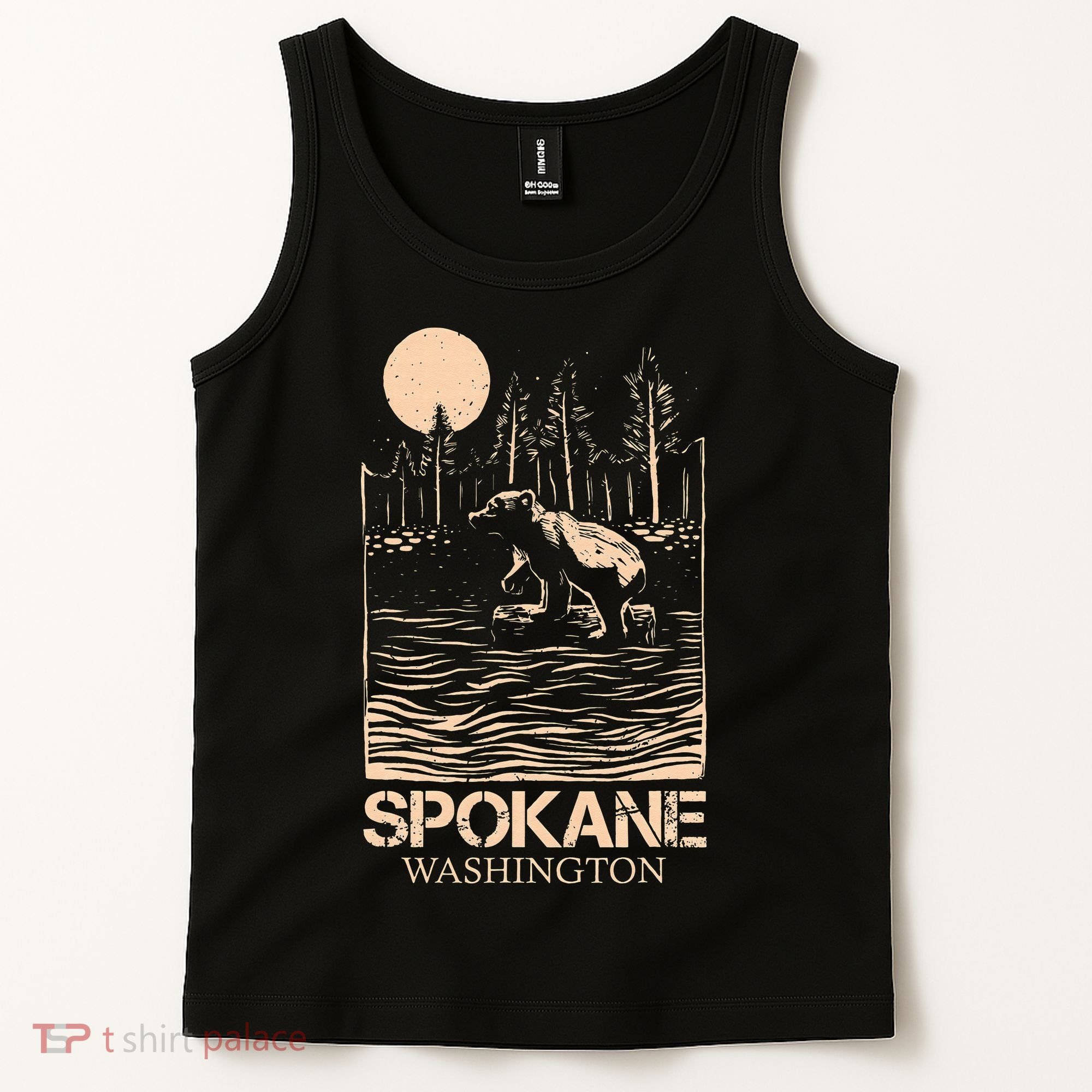 Spokane Falls Washington Waterfall River Tank Top