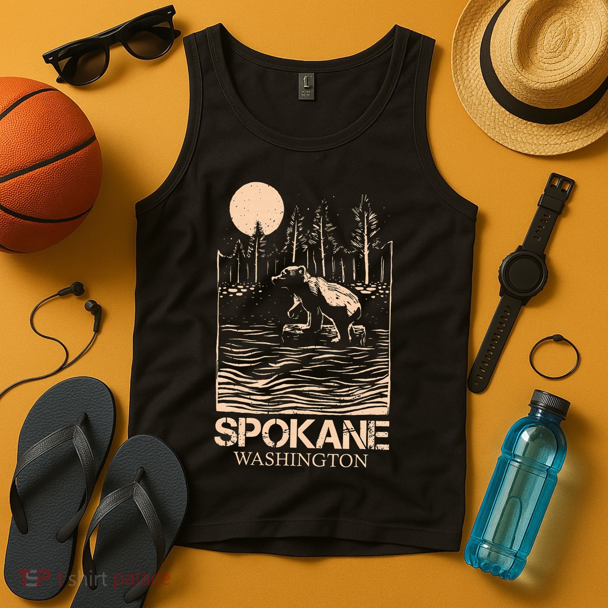 Spokane Falls Washington Waterfall River Tank Top
