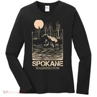 Spokane Falls Washington Waterfall River Women's Long Sleeve Shirt thumb 0
