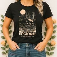 Spokane Falls Washington Waterfall River Women's T-Shirt thumb 2