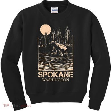 Spokane Falls Washington Waterfall River Kids Sweatshirt