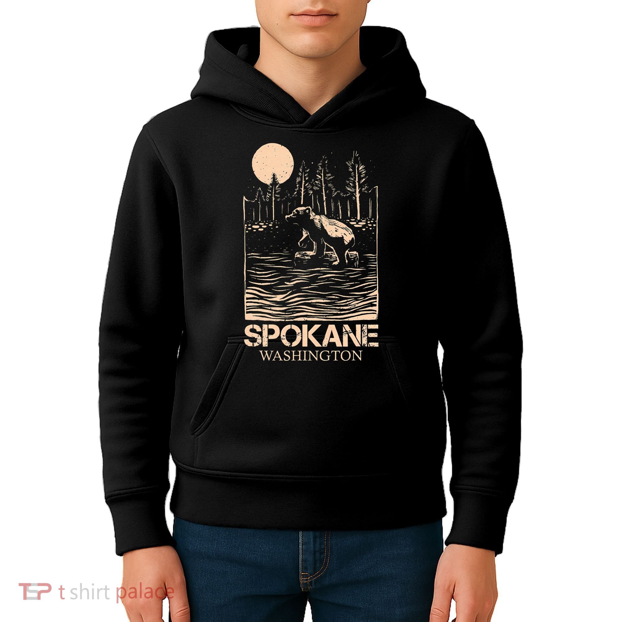 Spokane Falls Washington Waterfall River Kids Hoodie