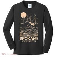 Spokane Falls Washington Waterfall River Kids Long Sleeve Shirt thumb 0