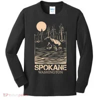 Spokane Falls Washington Waterfall River Kids Long Sleeve Shirt thumb 0