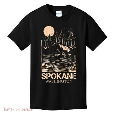Spokane Falls Washington Waterfall River Kids T-Shirt