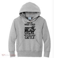 Sorry For What I Said When We Were Working Cattle Farmer Farm Cows Kids Hoodie thumb 0
