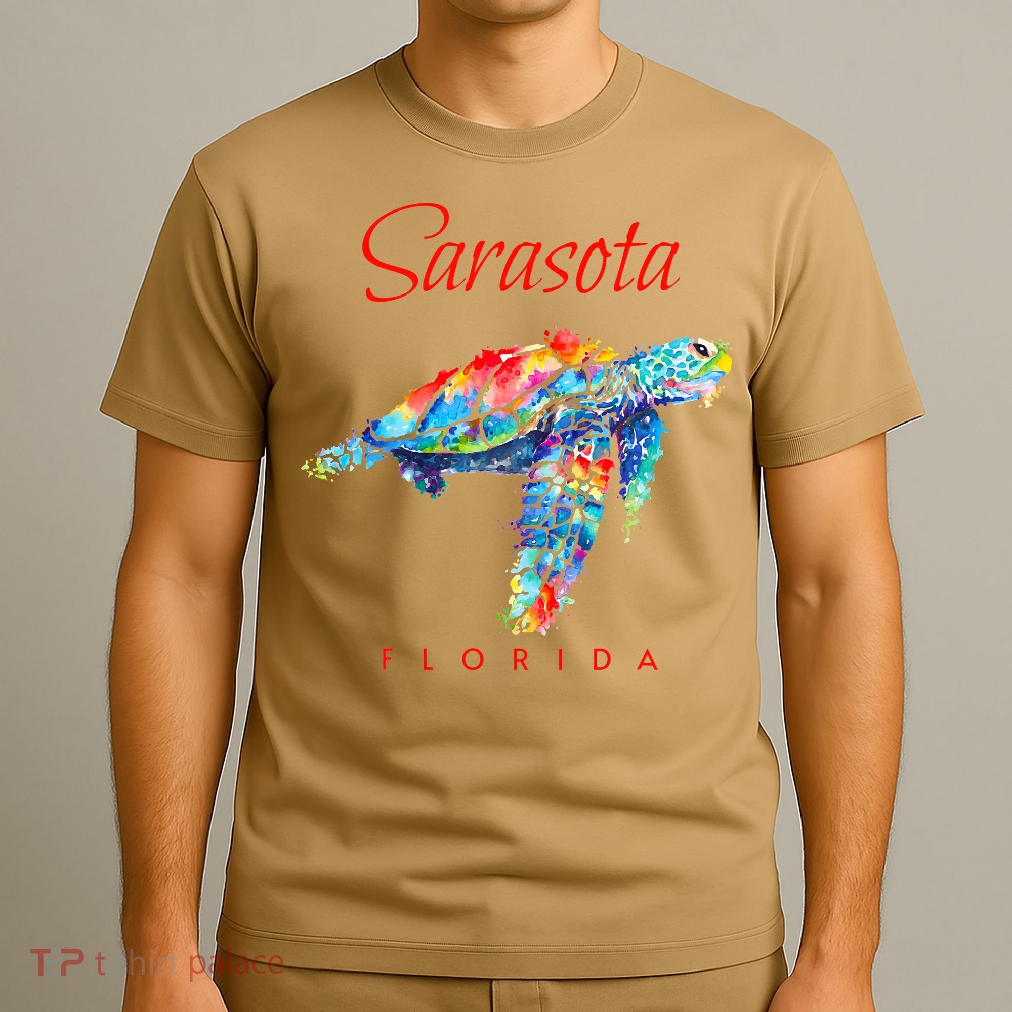 Sarasota Florida Watercolor Sea Turtle T-Shirt