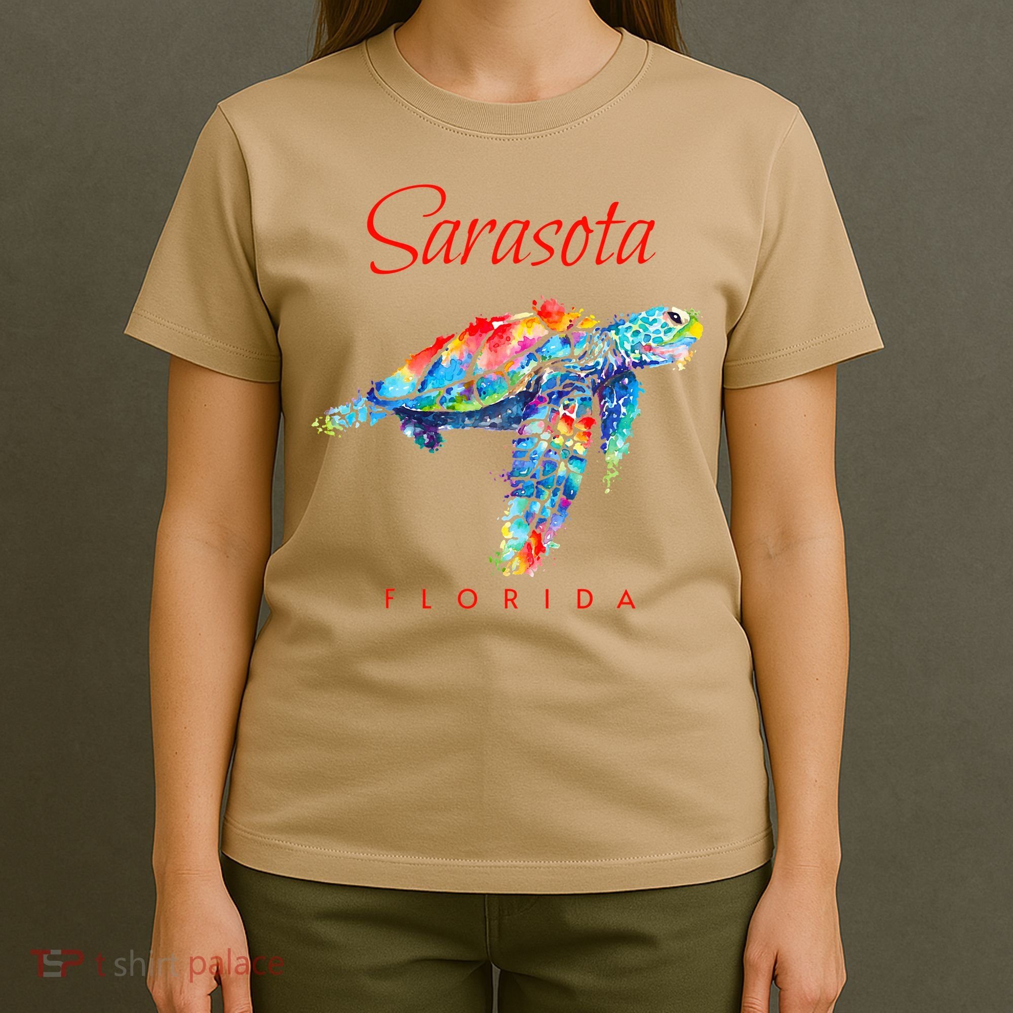 Sarasota Florida Watercolor Sea Turtle T-Shirt