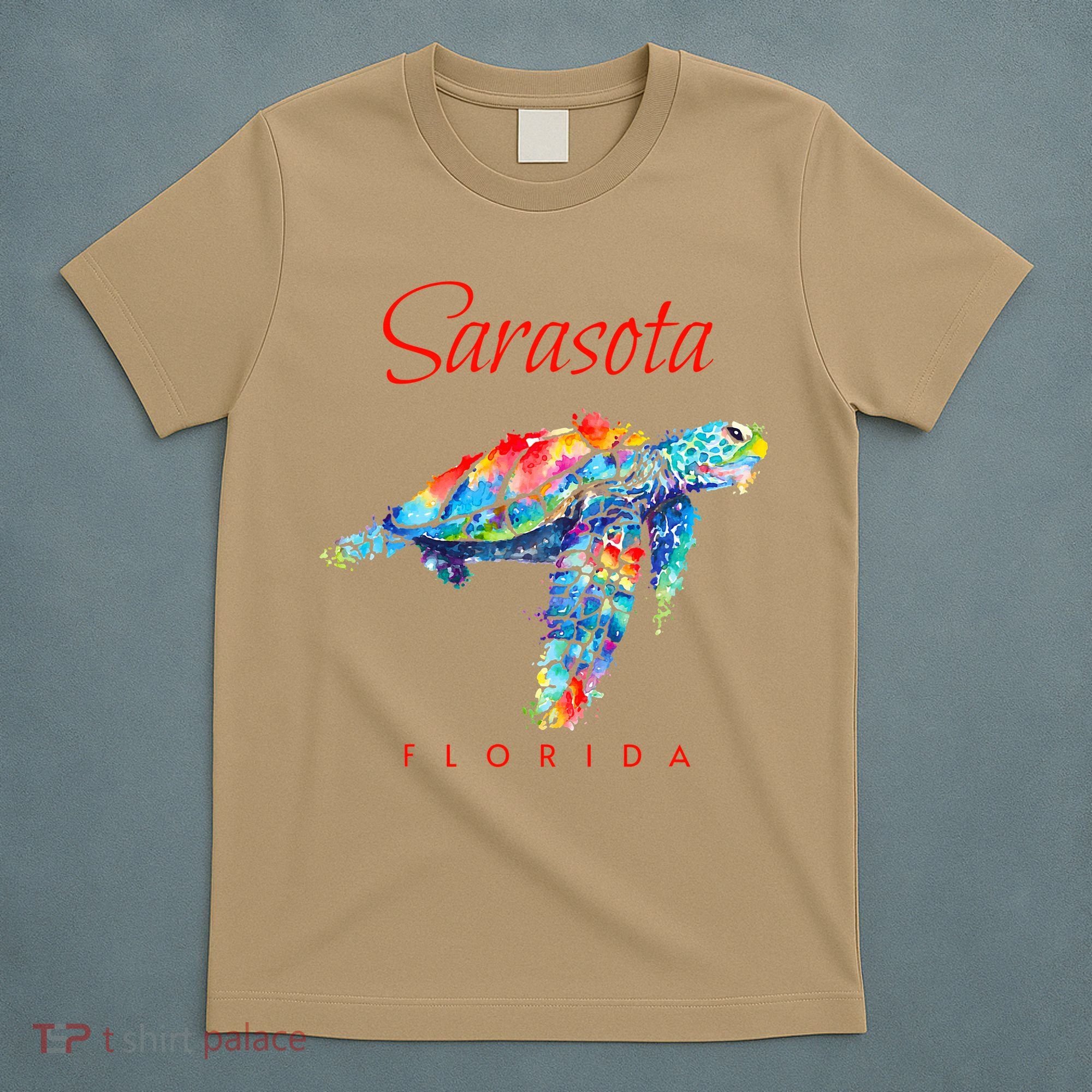 Sarasota Florida Watercolor Sea Turtle T-Shirt