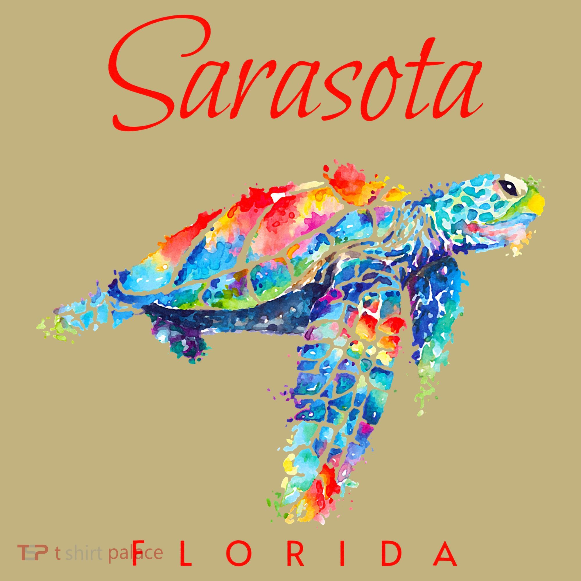 Sarasota Florida Watercolor Sea Turtle T-Shirt