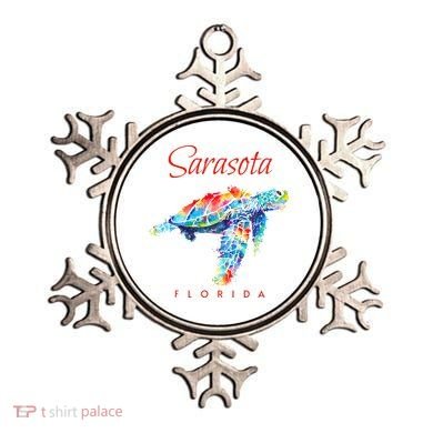 Sarasota Florida Watercolor Sea Turtle Ornament